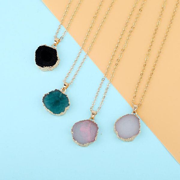 chains moflo real gold plated irregular geometric green pendant sweater necklace natural stone geometry resin, Silver
chains moflo real gold plated irregular geometric green pendant sweater necklace natural stone geometry resin, Silver