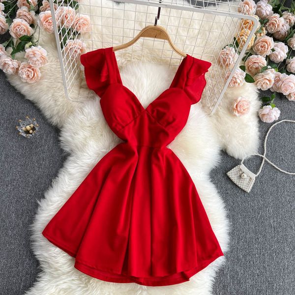 singreiny women backless dress korean style fiying sleeve v neck party dresses summer fashion streetwear short dress 210419, Black;gray
singreiny women backless dress korean style fiying sleeve v neck party dresses summer fashion streetwear short dress 210419, Black;gray
