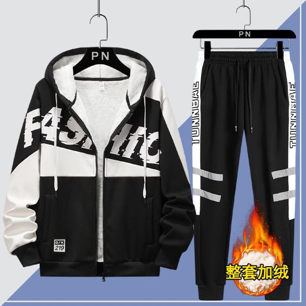 jogging clothing men's fleece hooded sweatshirts male 2021 winter hip hop keep warm sportswear jacket men black sports pants, Black;red
jogging clothing men's fleece hooded sweatshirts male 2021 winter hip hop keep warm sportswear jacket men black sports pants, Black;red