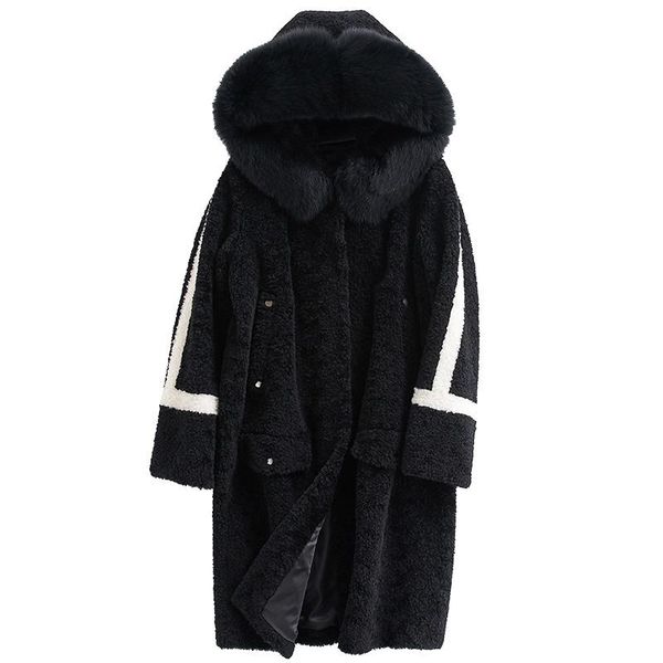 women's fur & faux collar hooded female jacket autumn winter2021 warm 100% real wool coat elegant coats ropa para mujer zjt1191, Black
women's fur & faux collar hooded female jacket autumn winter2021 warm 100% real wool coat elegant coats ropa para mujer zjt1191, Black