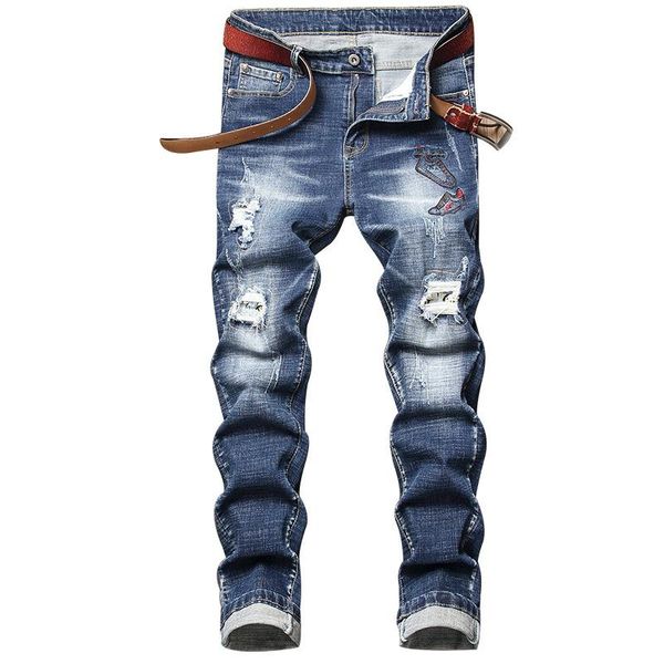 men's jeans european and american ripped holes, trendy straight jeans, old personality, clothing 2021, Blue
men's jeans european and american ripped holes, trendy straight jeans, old personality, clothing 2021, Blue