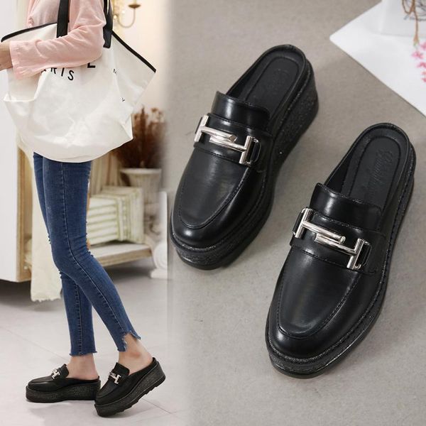 dress shoes woman platform mules metal decoration closed toe slides leather loafers wedges sandals summer black white sapato feminino
dress shoes woman platform mules metal decoration closed toe slides leather loafers wedges sandals summer black white sapato feminino