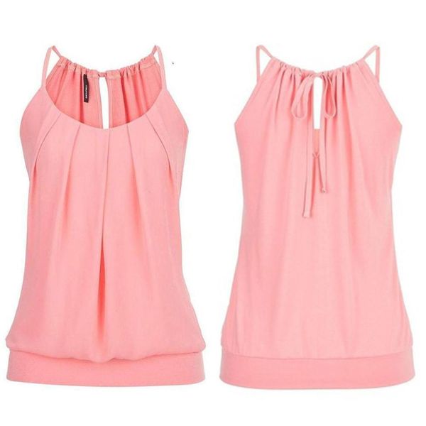 women cami womens tank strappy ladies camis summer loose wrinkled o neck vest blouse c, White
women cami womens tank strappy ladies camis summer loose wrinkled o neck vest blouse c, White