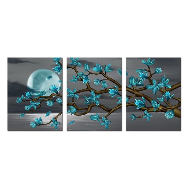 paintings flowers canvas painting beautiful blue wall art poster 3 pieces full moon oil print modern home decor picture
paintings flowers canvas painting beautiful blue wall art poster 3 pieces full moon oil print modern home decor picture