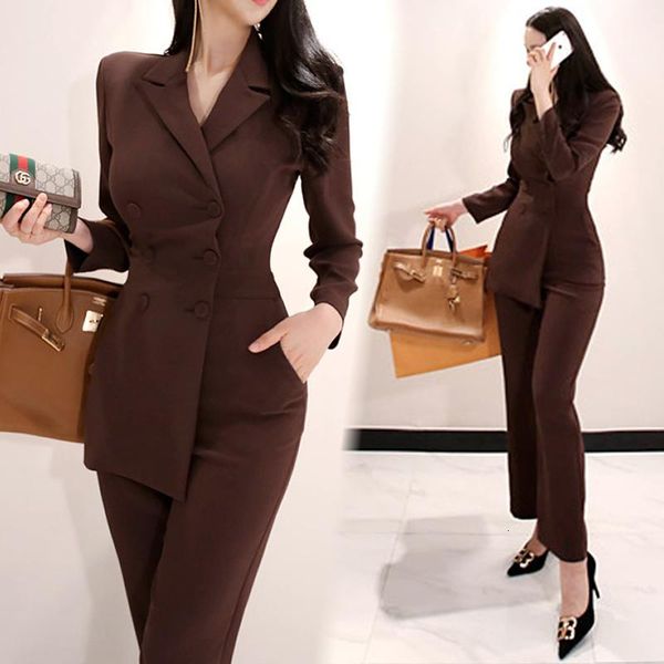 women's jumpsuits & rompers woman brown ol workwear autumn jumpsuit white-collar double-breasted suit trousers waist casual pants, Black;white
women's jumpsuits & rompers woman brown ol workwear autumn jumpsuit white-collar double-breasted suit trousers waist casual pants, Black;white