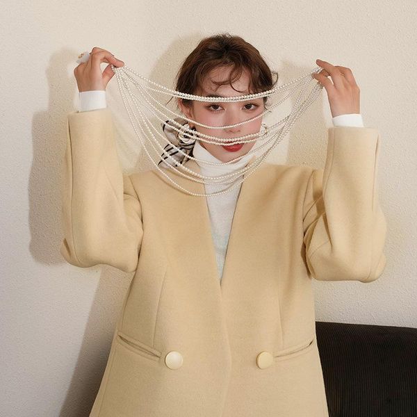 women's wool & blends the winter 2021 recreational temperament han edition pure color cloth coat loose woman with thick blazer, Black
women's wool & blends the winter 2021 recreational temperament han edition pure color cloth coat loose woman with thick blazer, Black