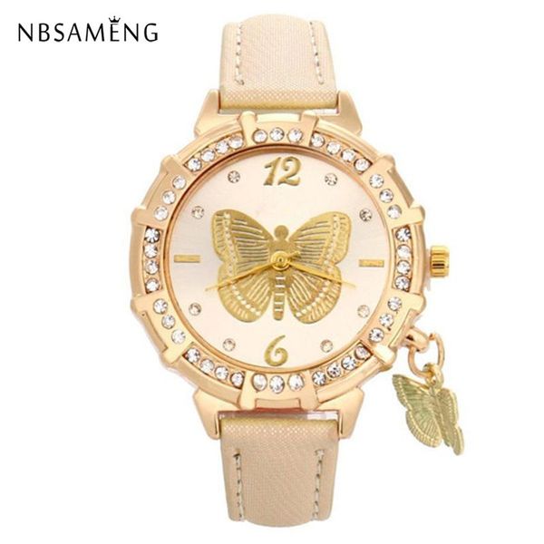 wristwatches butterfly pendant women watch quartz watches golden fashion ladies crystal charm clock relogio feminino montre femme lz4238, Slivery;brown
wristwatches butterfly pendant women watch quartz watches golden fashion ladies crystal charm clock relogio feminino montre femme lz4238, Slivery;brown