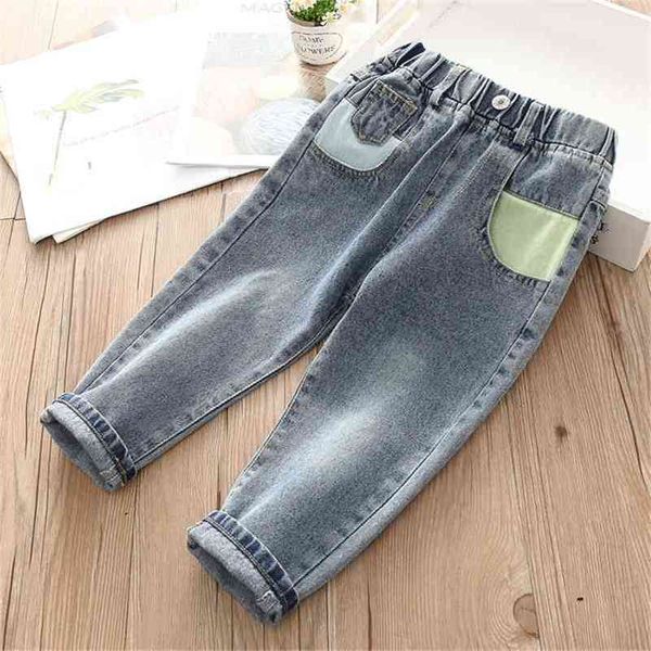 spring autumn 2 3 4 6 8 10 years children pocket elastic cotton color patchwork loose denim blue jeans for kids baby girls 210625
spring autumn 2 3 4 6 8 10 years children pocket elastic cotton color patchwork loose denim blue jeans for kids baby girls 210625