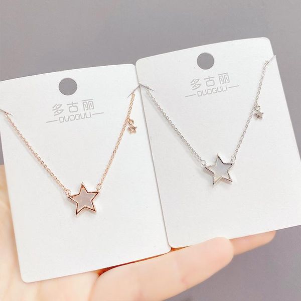 chains mori simple all-match five-pointed star necklace japanese and korean girl shell xingx clavicle chain pendant wholesale, Silver
chains mori simple all-match five-pointed star necklace japanese and korean girl shell xingx clavicle chain pendant wholesale, Silver