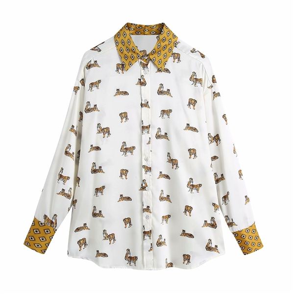 women's knits & tees elegant women tiger print shirts 2021 fashion ladies geomtric patchwork streetwear female chic satin blo, White
women's knits & tees elegant women tiger print shirts 2021 fashion ladies geomtric patchwork streetwear female chic satin blo, White