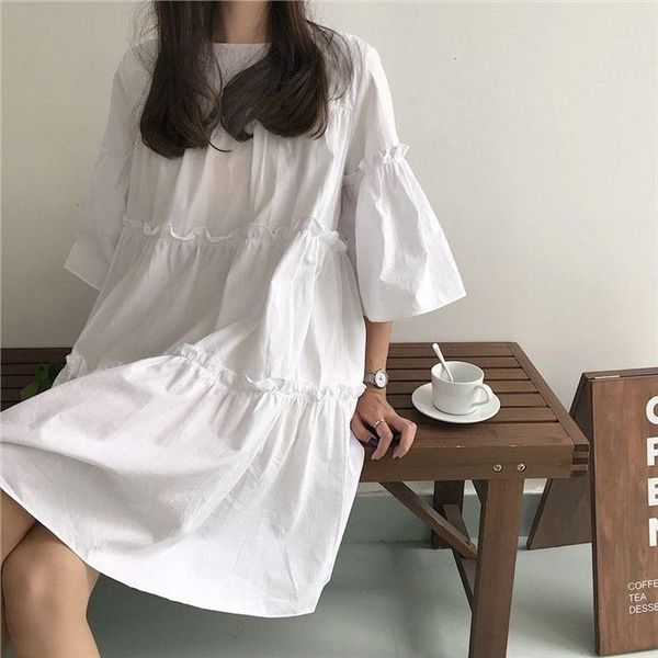 spring korean student loose womens dress mid length summer vestido de mujer femme robe, Black;gray
spring korean student loose womens dress mid length summer vestido de mujer femme robe, Black;gray