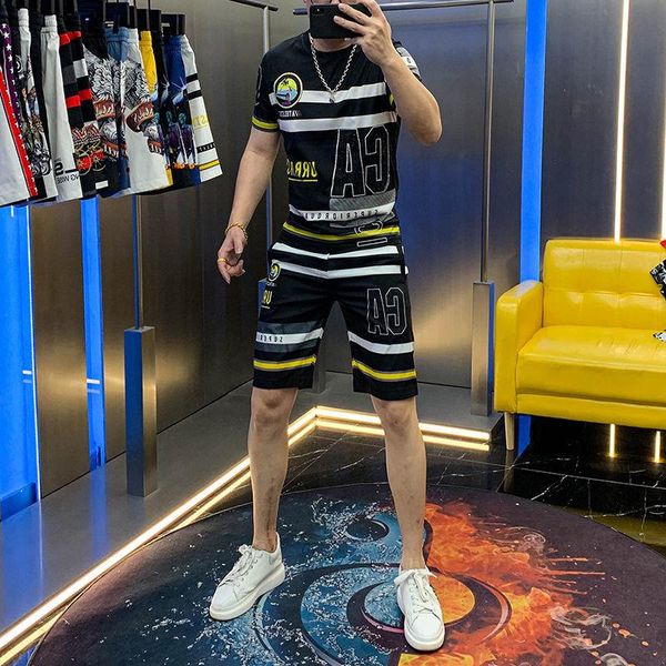 men's tracksuits summer short sleeve outfits 2021 drilling students korean fashion handsome sports ice silk clothes suit, Gray
men's tracksuits summer short sleeve outfits 2021 drilling students korean fashion handsome sports ice silk clothes suit, Gray