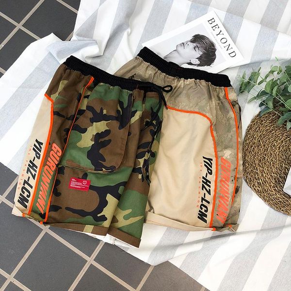 camo cargo shorts men's loose casual beach pants summer logo trend 2021, White;black
camo cargo shorts men's loose casual beach pants summer logo trend 2021, White;black