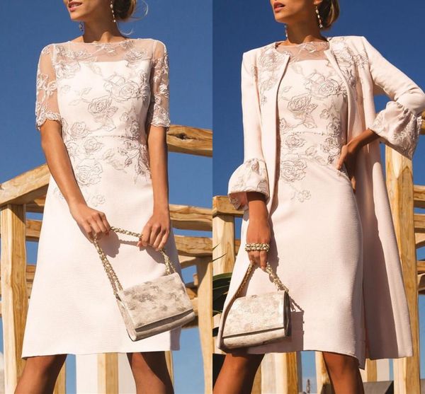 elegant satin mother of the bride dresses with jacket knee length sheath wedding guest gowns 3/4 long sleeves formal women outfit, Black;red
elegant satin mother of the bride dresses with jacket knee length sheath wedding guest gowns 3/4 long sleeves formal women outfit, Black;red