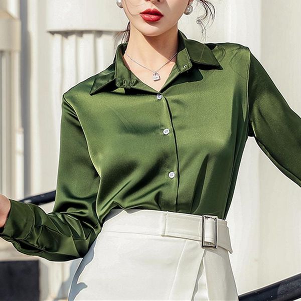 mazefeng 2021 spring summer women's blouse single-breasted lapel female solid loose satin casual elegant shirts wild blouses &, White
mazefeng 2021 spring summer women's blouse single-breasted lapel female solid loose satin casual elegant shirts wild blouses &, White