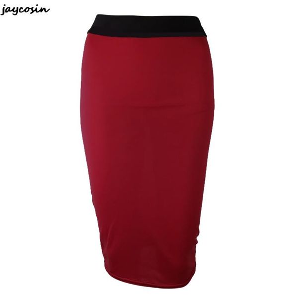 skirts jaycosin women's elegant tight slim patchwork elastic package hip, Black