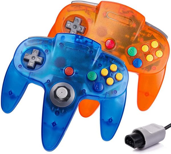 game controllers & joysticks 2 pack n64 remote controller classic wired pad joystick for ultra 64 video console (sunset orange+ocean blue)
game controllers & joysticks 2 pack n64 remote controller classic wired pad joystick for ultra 64 video console (sunset orange+ocean blue)
