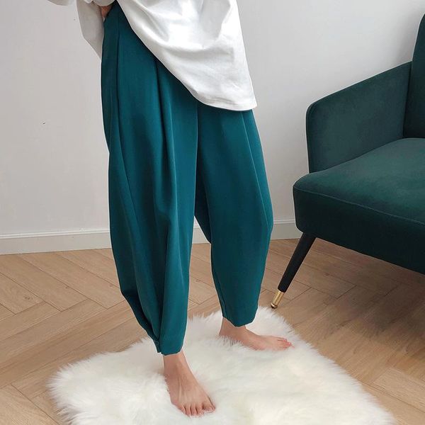 women's pants & capris 2021 arrival straight harem korean solid high waist casual women black vintage wide leg trousers, Black;white
women's pants & capris 2021 arrival straight harem korean solid high waist casual women black vintage wide leg trousers, Black;white