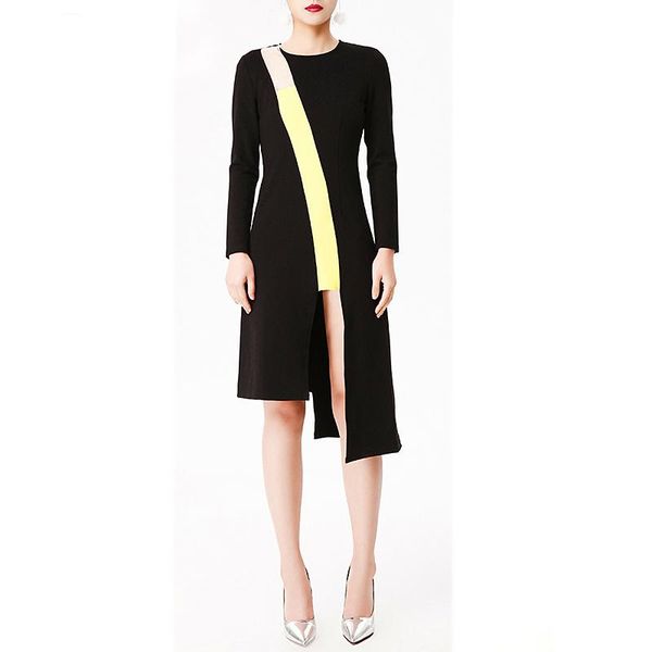 casual dresses europe and the united states 2021 shows a style of fashion roman cloth pure color splicing in dress g, Black;gray
casual dresses europe and the united states 2021 shows a style of fashion roman cloth pure color splicing in dress g, Black;gray