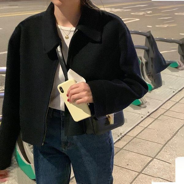 women's jackets turn down collar chic zipper design korean fashion simple solid jacket women autumn winter vintage long sleeve coat, Black;brown
women's jackets turn down collar chic zipper design korean fashion simple solid jacket women autumn winter vintage long sleeve coat, Black;brown