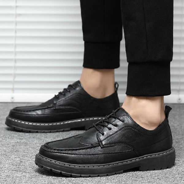 dress shoes men's leather shoes with a korean version, casual for young autumn girls and soft soles tyhh, Black
dress shoes men's leather shoes with a korean version, casual for young autumn girls and soft soles tyhh, Black