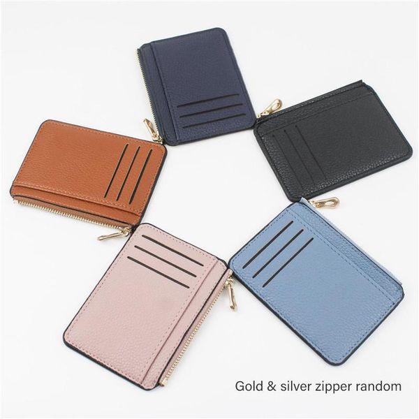 card holders short design pu leather zipper business case slim women holder men credit mini cards pocket coins wallet, Brown;gray
card holders short design pu leather zipper business case slim women holder men credit mini cards pocket coins wallet, Brown;gray