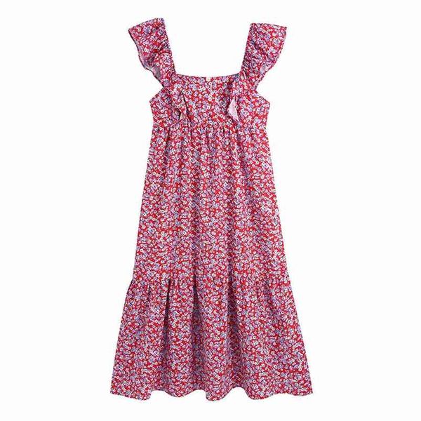 women summer vintage loose tank dress za sleeveless ruffles floral print female elegant street mid-calf dresses vestidos 210513, Black;gray
women summer vintage loose tank dress za sleeveless ruffles floral print female elegant street mid-calf dresses vestidos 210513, Black;gray