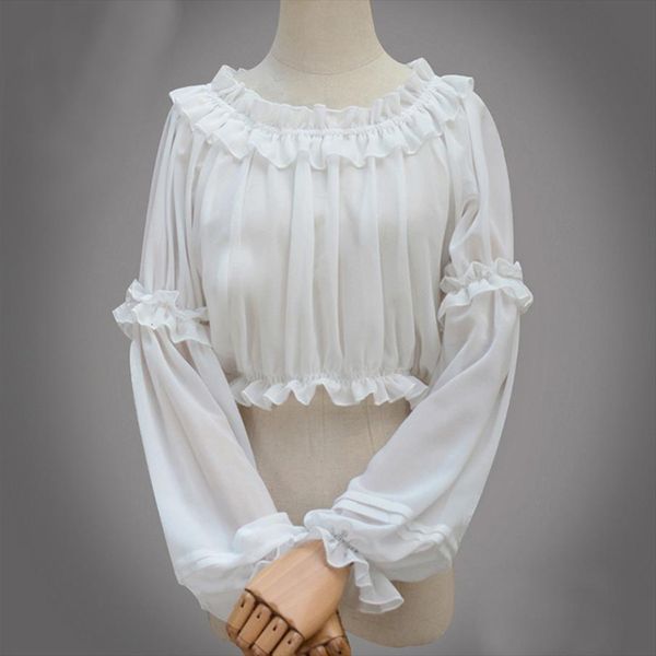 spring summer chiffon short womens shirt lolita gothic victorian girls casual bottoming white black corset
spring summer chiffon short womens shirt lolita gothic victorian girls casual bottoming white black corset