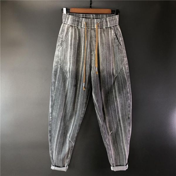 men's pants summer loose harem men 's striped printed cool trendy korean style casual ankle-length, Black
men's pants summer loose harem men 's striped printed cool trendy korean style casual ankle-length, Black