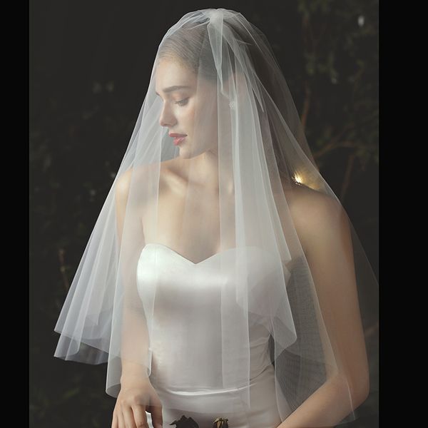 v716 classical elbow length wedding bridal veil two-layer soft tulle cut edge white marriage party bride headdress with hair comb, Black
v716 classical elbow length wedding bridal veil two-layer soft tulle cut edge white marriage party bride headdress with hair comb, Black