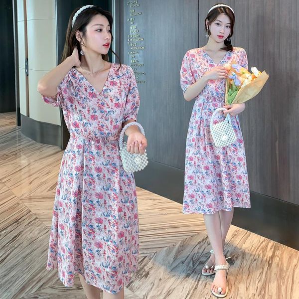 maternity dresses 35386# dress summer chiffon short sleeves loose stylish floral pregnant women mom, White
maternity dresses 35386# dress summer chiffon short sleeves loose stylish floral pregnant women mom, White