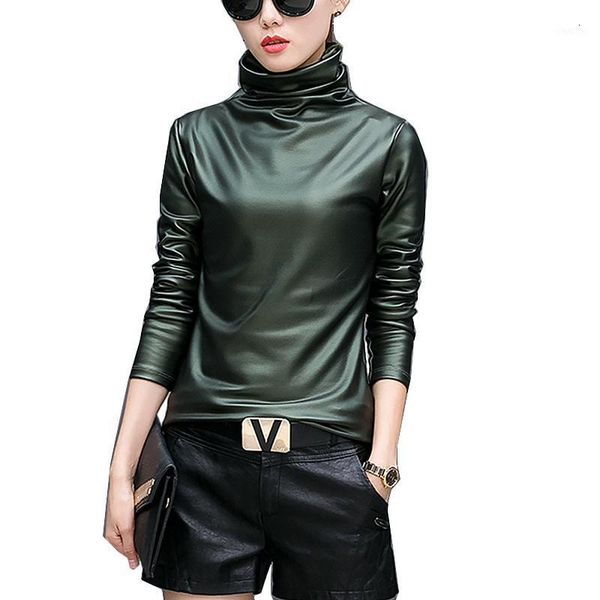 casual dresses wholesale-harajuku women t-shirt long sleeve turtleneck velvet t shirt female plus size 4xl punk style stretch pu leather ts, Black;gray
casual dresses wholesale-harajuku women t-shirt long sleeve turtleneck velvet t shirt female plus size 4xl punk style stretch pu leather ts, Black;gray