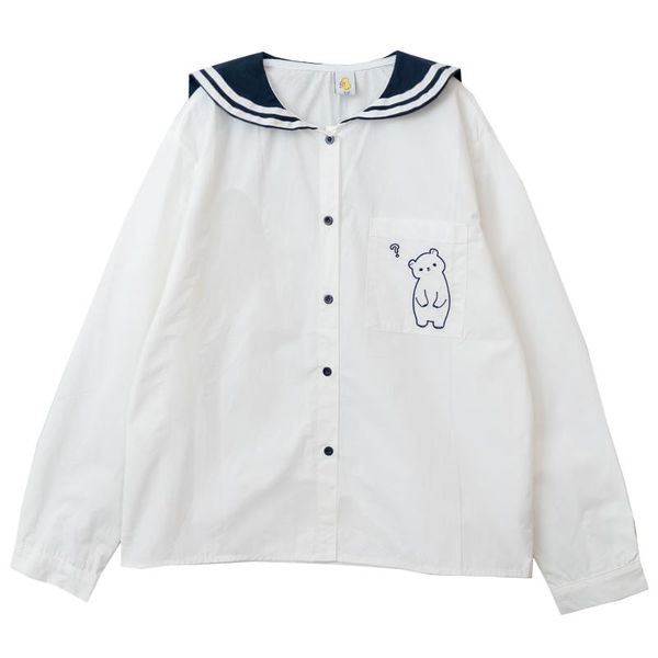 spring arrivals women white blouse preppy style sailor collar cotton shirt for young girls loose cute bear women's blouses & shirts
spring arrivals women white blouse preppy style sailor collar cotton shirt for young girls loose cute bear women's blouses & shirts