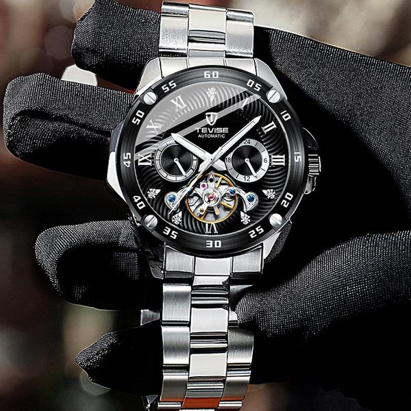 wristwatches fashion luxury tourbillon watch silver black wrist mens clocks male waterproof automatic mechanical watches relogio, Slivery;brown
wristwatches fashion luxury tourbillon watch silver black wrist mens clocks male waterproof automatic mechanical watches relogio, Slivery;brown