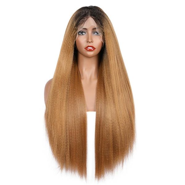 synthetic wigs yaki 180density ombre blonde lace front for women middle part body wave with baby hair, Black
synthetic wigs yaki 180density ombre blonde lace front for women middle part body wave with baby hair, Black