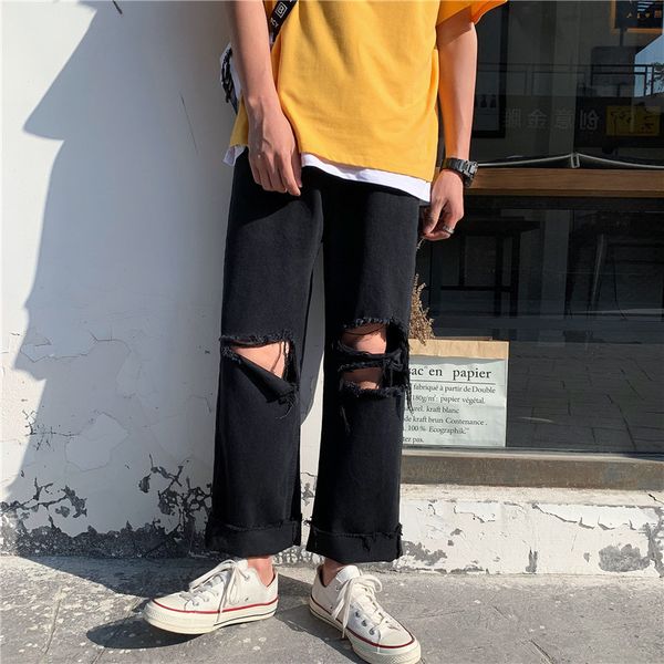 Hole High Street Black Jeans Boys Casual Fashion Brand Beggar Pants Men, 3302 black
Hole High Street Black Jeans Boys Casual Fashion Brand Beggar Pants Men, 3302 black