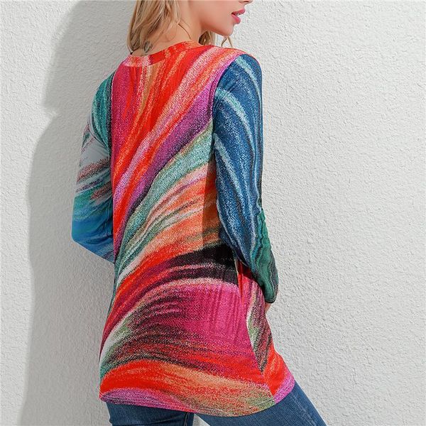 women's t-shirt winter casual abstract painting print halloween o neck full sleeves loose long vintage streetwear, White
women's t-shirt winter casual abstract painting print halloween o neck full sleeves loose long vintage streetwear, White