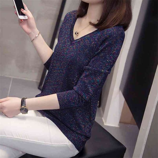 plus size knitted bottoming sweater women loose was thin slim elegant mature temperament female spring summer 210427, White;black
plus size knitted bottoming sweater women loose was thin slim elegant mature temperament female spring summer 210427, White;black