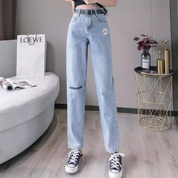 women's jeans women daisy embroidery denim high waist plus size harem trousers vintage casual straight pants student loose, Blue
women's jeans women daisy embroidery denim high waist plus size harem trousers vintage casual straight pants student loose, Blue