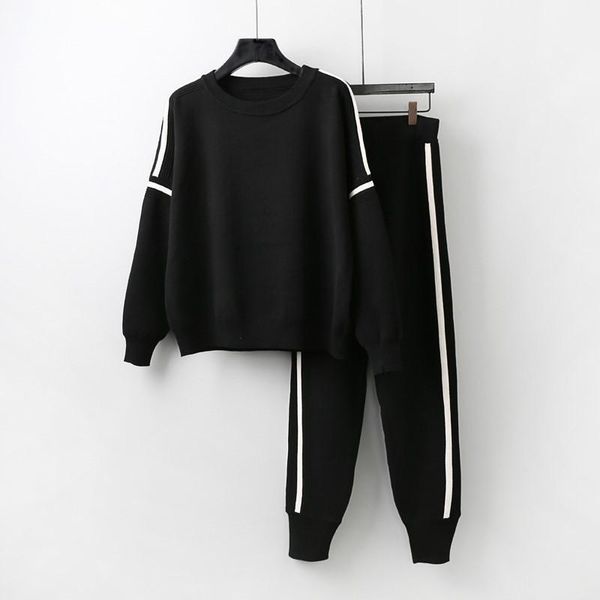 women's two piece pants rlyaeiz 2021 autumn 2 set women sporting suits striped knitting pullover + ankle-length sportswear female track, White
women's two piece pants rlyaeiz 2021 autumn 2 set women sporting suits striped knitting pullover + ankle-length sportswear female track, White