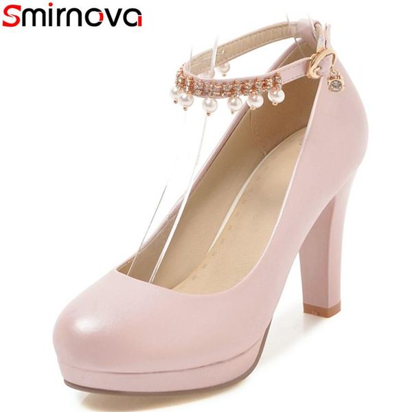 smirnova black white pink beige high heels shoes fashion round toe platform ankle strap solid color wedding dress
smirnova black white pink beige high heels shoes fashion round toe platform ankle strap solid color wedding dress