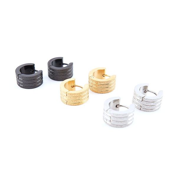hoop & huggie earring european american ornaments ear clasps three thread gold frosted earrings korean version stainless steel, Golden;silver
hoop & huggie earring european american ornaments ear clasps three thread gold frosted earrings korean version stainless steel, Golden;silver