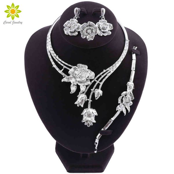jewelry sets fashion women silver plated set dubai bridal wedding necklace earrings ring braceket nigeria, Black
jewelry sets fashion women silver plated set dubai bridal wedding necklace earrings ring braceket nigeria, Black