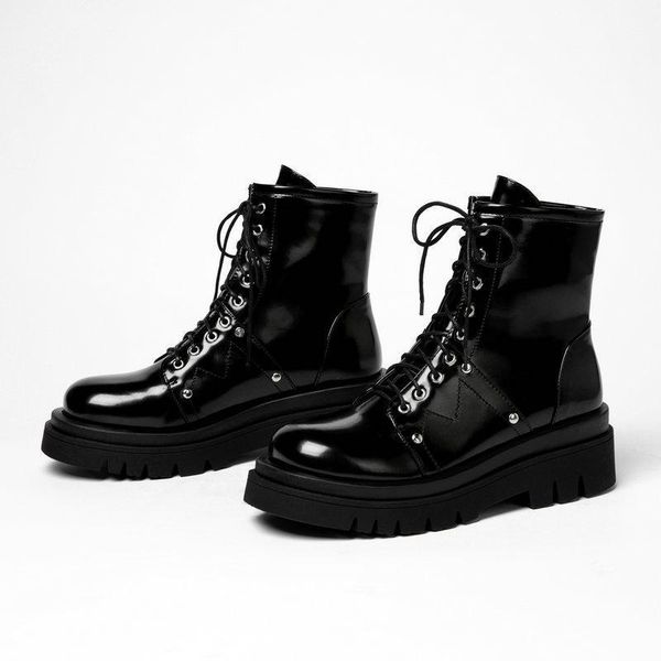 boots fashion european style black ankle flats round toe lace-up woman platform patent pu leather shoes
boots fashion european style black ankle flats round toe lace-up woman platform patent pu leather shoes