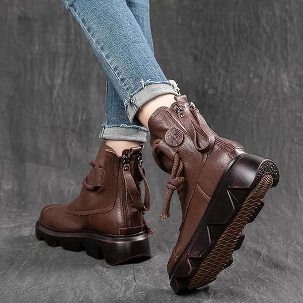boots autumn and winter leather thick-soled mori women's retro flat-heeled wild ethnic soft-soled platform short boot wweo, Black
boots autumn and winter leather thick-soled mori women's retro flat-heeled wild ethnic soft-soled platform short boot wweo, Black