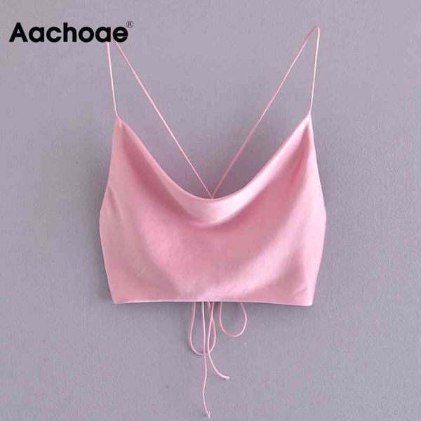 aachoae women summer pink color crop lace up satin backless bow tie camis female fashion club party strappy tank 210413, White
aachoae women summer pink color crop lace up satin backless bow tie camis female fashion club party strappy tank 210413, White
