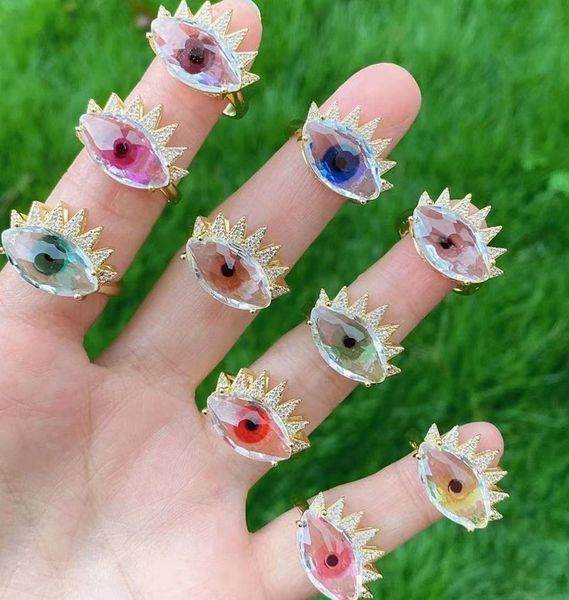 6pcs 2021 trendy cubic zircon eye fashion colorful crystal women's adjustable ring girl party jewelry gift, Silver
6pcs 2021 trendy cubic zircon eye fashion colorful crystal women's adjustable ring girl party jewelry gift, Silver