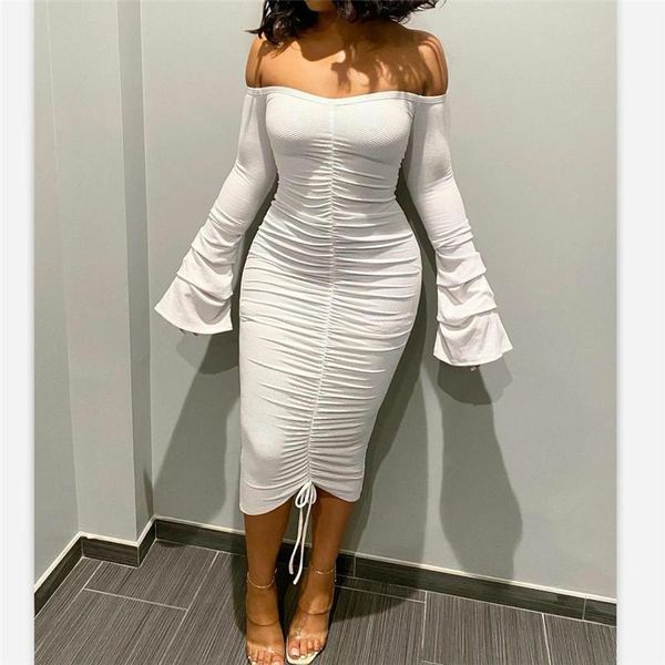 casual dresses women ruched sheath dress adults off-shoulder solid color boat neck flare sleeve with drawstring long, Black;gray
casual dresses women ruched sheath dress adults off-shoulder solid color boat neck flare sleeve with drawstring long, Black;gray