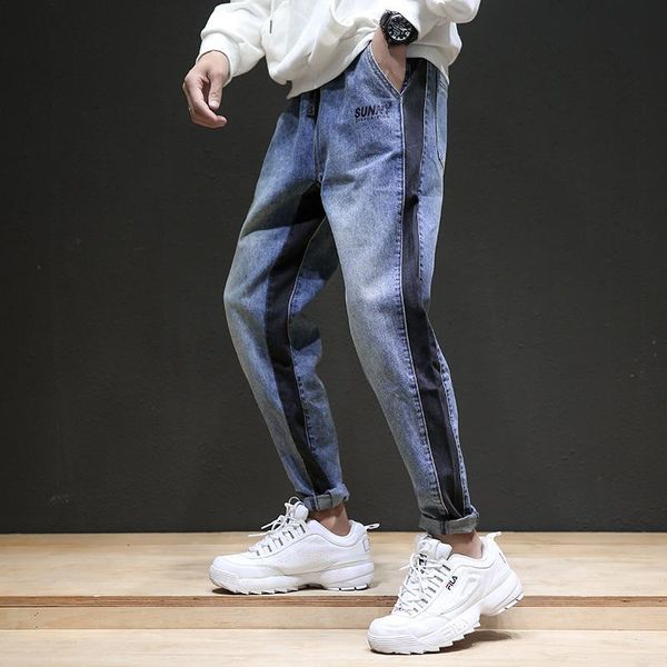 hip hop jeans denim pencil harem hombre side patchwork striped retro casual men joggers pants men's 2oyd, Blue
hip hop jeans denim pencil harem hombre side patchwork striped retro casual men joggers pants men's 2oyd, Blue