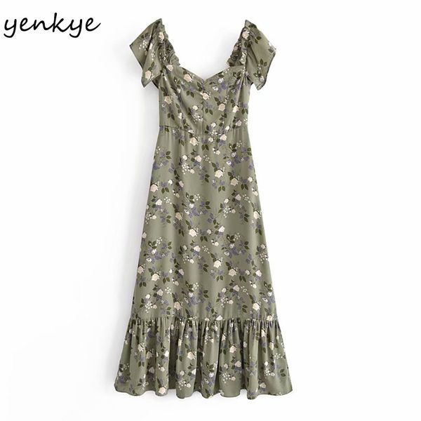 vintage floral print off shoulder dress women short sleeve summer chiffon long female prairie chic vestido 210430, Black;gray
vintage floral print off shoulder dress women short sleeve summer chiffon long female prairie chic vestido 210430, Black;gray